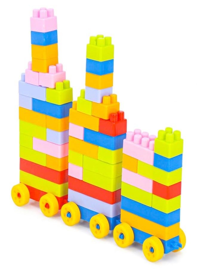 Toy Vibes Plastic Junior Builders Building Blocks Set 1-155 Pieces, Edu-cational Toy, Classic Board Games for Kids Boys and Girls (Multi Color) - Image 3